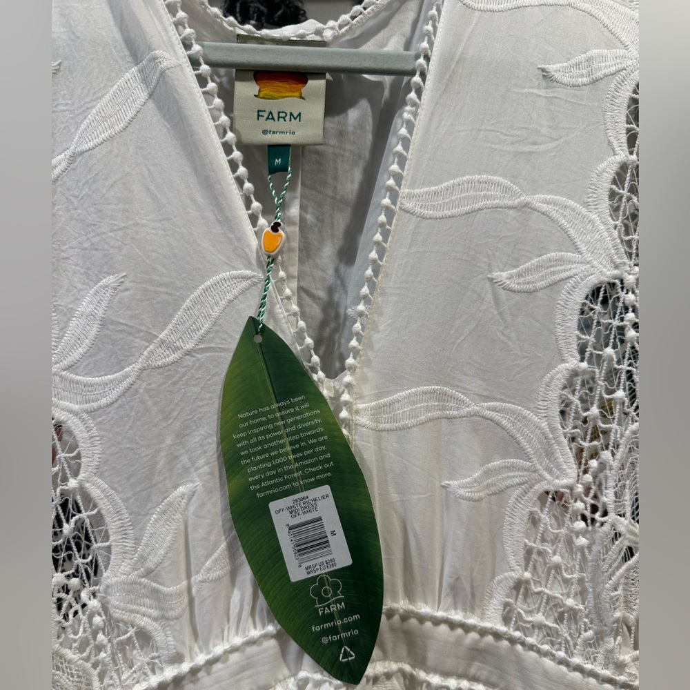 NWT FARM RIO Off White Richelieu Midi Dress - Picture 5 of 6